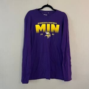 Minnesota Vikings NFL Team‎ Apparel Long Sleeve Shirt Men’s Size L Purple NWT
